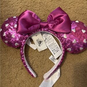 Pink Sequin Minnie Mouse Ears Headband